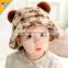 Autumn and winter new baby hat cover  boys and girls cartoon leopard Plush basin hat warm hat