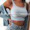 Summer Slim Render Short Top Sexy Women Sleeveless U Croptops Tank Tops Solid Black/White Crop Tops Vest Tube Top 4 Colors