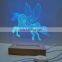 Newest USB 3D LED Lamp Creative Wood Night Lights Table Lamp Wooden Base Acrylic Lamp For Kids