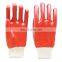 Oil & Chemical Resistant Hand Protection Cotton Interlock Knit Wrist Red PVC Gauntlet Gloves