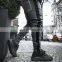 Custom reflective striped muscle trousers hip hop sweatpants men's jogging pants