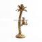 K&B high quality simple design Monkey climbing tree gold resin candle holder other candle holders in bulk