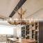 Amazon hot sale Deer antler retro kitchen decorative ceiling LED pendant lighting antique rustic hanging resin chandelier