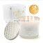 Wholesale Private Label Luxury Glass Jar Candles 3 Wick Home Decoration 100% Soy Wax Scented Candle With Lid