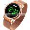 New Arrival Skmei 1668 Sport Led Wristwatch for Men Gold Stainless Steel Strap Waterproof 3ATM