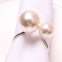 Wholesale Hotel Wedding Table Decoration Metal Alloy White Pearl With Gold Napkin Ring
