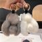 63Cute bunny pendant Car keychain Plush cartoon school bag pendant keychain
