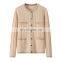2024 Ladies Cardigan Soft Single Breasted Cashmere Sweater OEM Service Winter Casual Solid Pattern New Style