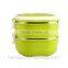CCLB-S007(2) 2 tiers Square lunch box with spoon inside of the lid, stainless steel lunch box with lock