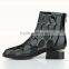 High quality fashion casual beautiful ladies thick mid heel boots hollow lace design back zipper ladies ankle boots summer boots