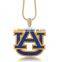Gold Auburn University Pendant stainless steel CNC setting zircon stone necklace