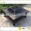 81*81*44cm Steel+metal square garden fire pit table for outdoor use