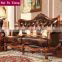 American antique style genuine leather solid wood sofa set design for living room furniture N-253