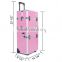 china professional trolley makep casmetic case beauty pink aluminum traveling makeup case