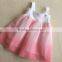 New arrival baby party dress with flower pink sweet princess dress girls smoking dress