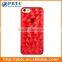 Set Screen Protector And Case For Iphone 5 , Hard Plastic Red Geometrical Pattern Diamond 3D Case For Iphone