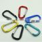 Wholesale D shaped lead free black climbing carabiner swivel hook with printing logo