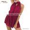 Red halter short rompers jumpsuits for women 2016