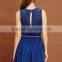 New Arrival Women Blue Elegant Short Casual Dress With Pleat