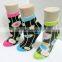 cheap colorful cotton ankle sock with striped cuff