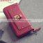 Latest fashion woman zipper wallet with lock