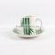 Bamboo design decal cup and saucer espresso cup and saucer