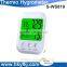 Weather station backlight temperature humidity meter with clock and calendar(s-ws819)