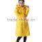 100% polyester PU PVC coating long yellow pvc raincoat outdoor workplace waterproof breathable