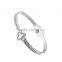 Women Fashion Stainless Steel Lucky Clover Crystal Bangles for Best Gifts