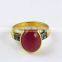 Lavender !! Gold Plated Ruby & CZ 925 Sterling Silver Ring, Wholesale Silver Jewelry, Indian Jewelry Manufacturer