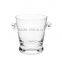 Customize clear glass ice bucket with handle