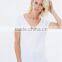 High quality women v neck strench cotton t shirt fitted wholesale