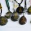 Beautiful Word Engraved Stones Necklace Regional Feature and Religious Style Engraved Handmade Stone Pendant Necklace