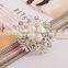 Beautiful Clear Crystal With Pearl Snowflake Shape Bulk Girls Brooch