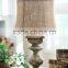 modern poly art decorative table lamp with yellow lampstand and round shade for home decor