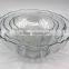 Factory price Five sizes wave edge vertical stripes glass bowl