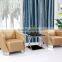 Modern luxury office sofa set stainless steel frame black genuine leather sofaG-336
