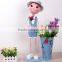 Metal craft garden decoration bike with flower pot