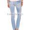 Destroyed Women Skinny Jeans With Handsanding Resin Whiskering (LOTX216)