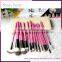 Private Label Acceptable 14 pcs makeup brush with PU bag