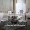 Hosehold 4 People Round Turntable Marble Top Stainless Steel Furniture Dining Table and Chairs With Highest Quality