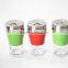 colorful glass condiment bottle with rotating hole lid metal cover