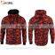 Cheap 100% cotton camo hooded zip up hoodie and jogging pants men tracksuit set with no logo