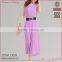 High Quality New Fashion ladies chiffon loose fit sleeveless Capris custom made jumpsuit with leather belt