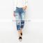 2016 cheap ladies short tops jeans women with fashion ripped style