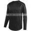 Youth Style Pullover Mens Train Shirts Long Sleeve Curved Bottom 100% Polyester Wicking Fleece Material