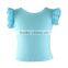 2016 Factory Direct Wholesale Summer Ruffle Solid Cap Sleeve Fashion Cotton Toddler Girls Shirts