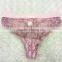 Pink sets sexy women transparent lace underwear bra and panty set