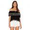 Ladies Black Lace Blouse Image Image Off Shoulder Style
