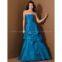Taffeta material hand made strapless ruched bridesmaid dress